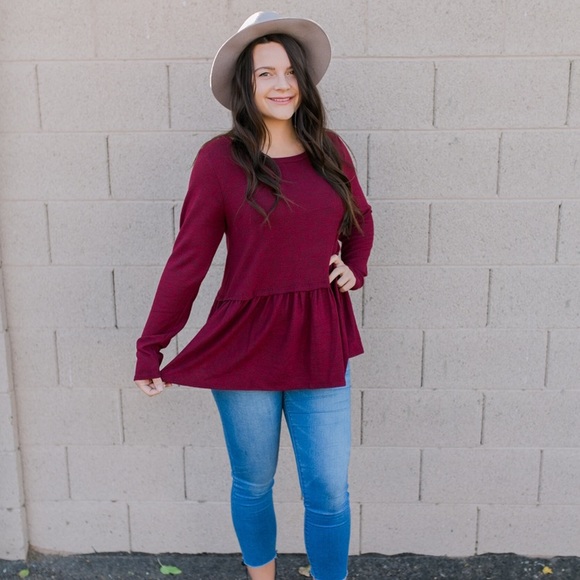 JODIFL sweater in maroon or burnt red - Picture 6 of 6